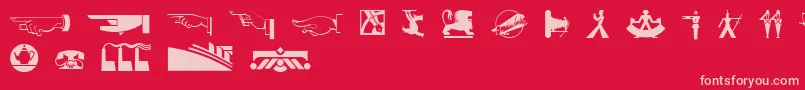 Deco Dingbats Nf Font – Pink Fonts on Red Background