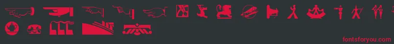 Deco Dingbats Nf Font – Red Fonts on Black Background