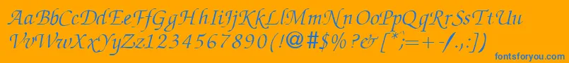 ZabriskiescriptRegularitalicDb Font – Blue Fonts on Orange Background