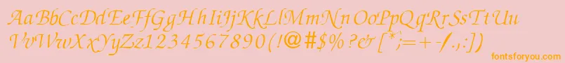 ZabriskiescriptRegularitalicDb Font – Orange Fonts on Pink Background