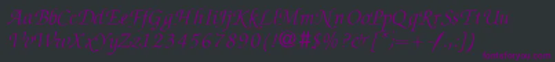 fuente ZabriskiescriptRegularitalicDb – Fuentes Moradas Sobre Fondo Negro