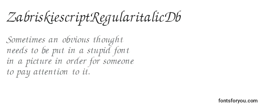 ZabriskiescriptRegularitalicDb Font