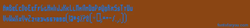 Mosas Font – Blue Fonts on Brown Background