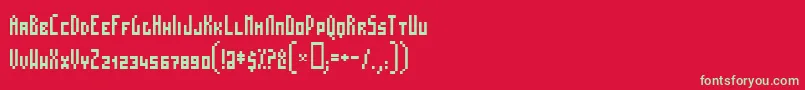 Mosas Font – Green Fonts on Red Background