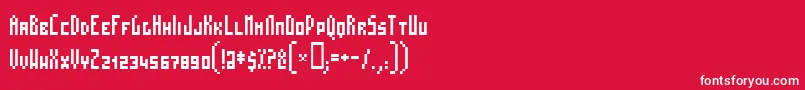 Mosas Font – White Fonts on Red Background
