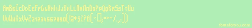 Mosas Font – Yellow Fonts on Green Background