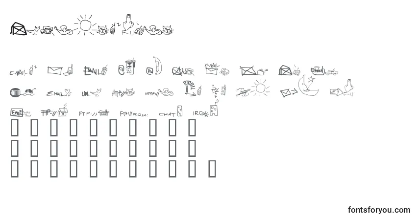 Schriftart Imfornation – Alphabet, Zahlen, spezielle Symbole