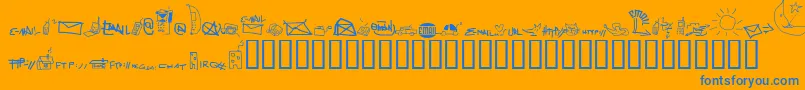 Imfornationフォントについての詳細 フォントImfornation – オレンジの背景に青い文字