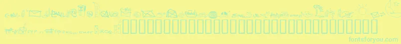 Saiba mais sobre a fonte Imfornation Fonte Imfornation – fontes verdes em um fundo amarelo