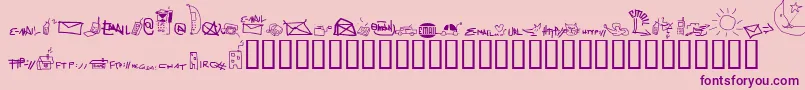 Weitere Informationen zur Imfornation-Schriftart Imfornation-Schriftart – Violette Schriften auf rosa Hintergrund
