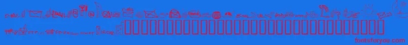 フォントImfornation – 赤い文字の青い背景