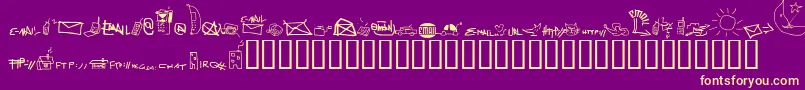 Imfornation Font – Yellow Fonts on Purple Background