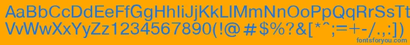 フォントHelvdl – オレンジの背景に青い文字