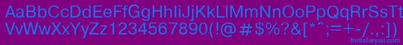 Weitere Informationen zur Helvdl-Schriftart Helvdl-Schriftart – Blaue Schriften auf violettem Hintergrund