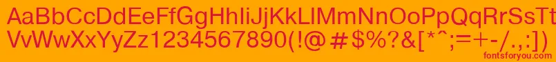 フォントHelvdl – オレンジの背景に赤い文字