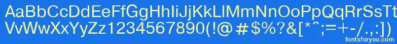Helvdl-Schriftart – Gelbe Schriften auf blauem Hintergrund