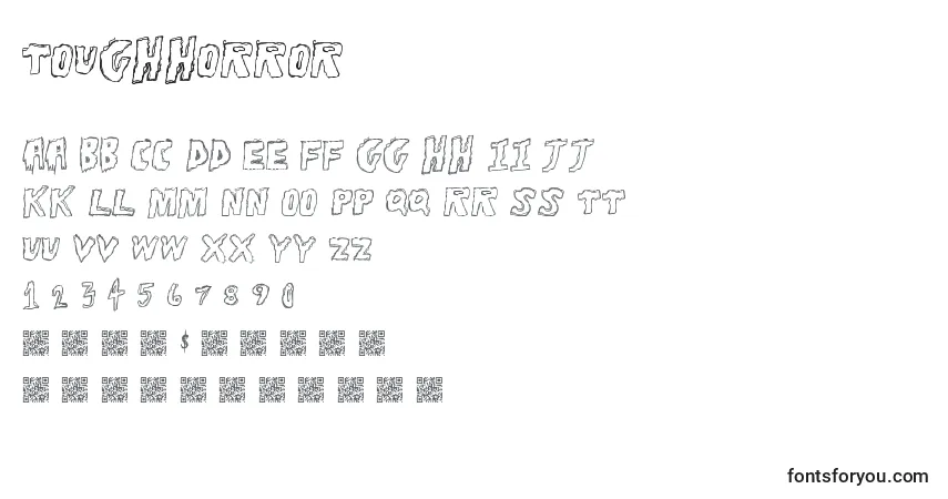 Schriftart Toughhorror – Alphabet, Zahlen, spezielle Symbole