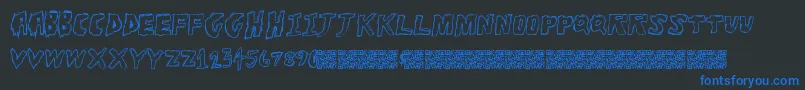 Toughhorror Font – Blue Fonts on Black Background