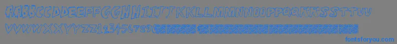 Toughhorror Font – Blue Fonts on Gray Background