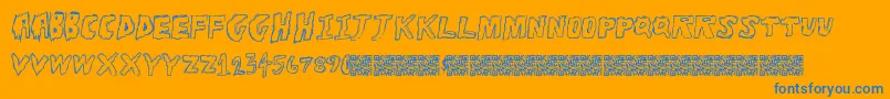Toughhorror Font – Blue Fonts on Orange Background
