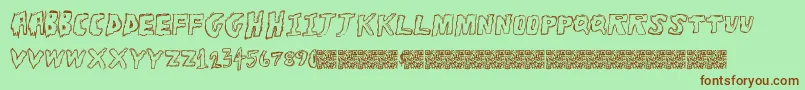 Toughhorror Font – Brown Fonts on Green Background