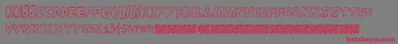 フォントToughhorror – 赤い文字の灰色の背景