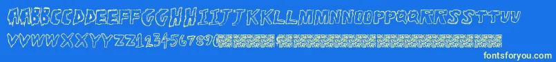 Toughhorror Font – Yellow Fonts on Blue Background