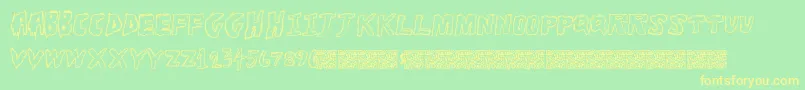 Toughhorror Font – Yellow Fonts on Green Background