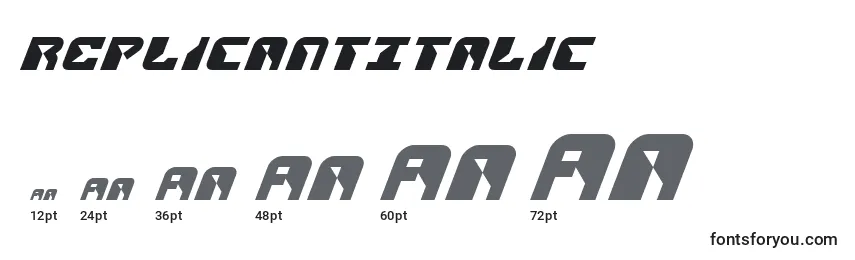 ReplicantItalic Font Sizes