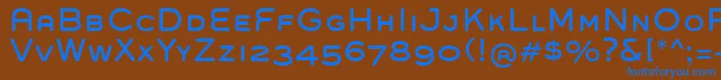 GroverCaps Font – Blue Fonts on Brown Background