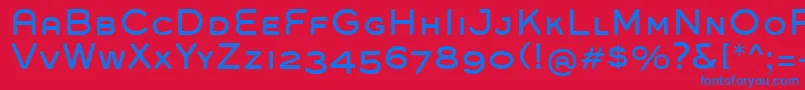 GroverCaps-Schriftart – Blaue Schriften auf rotem Hintergrund