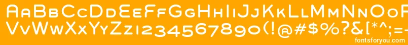 GroverCaps-Schriftart – Weiße Schriften auf orangefarbenem Hintergrund