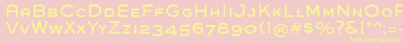 Fonte GroverCaps – fontes amarelas em um fundo rosa