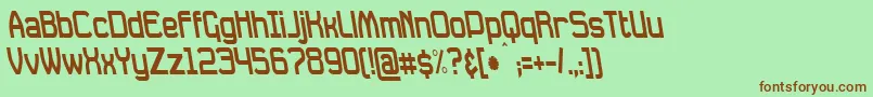 DavilleCondensedRevSlanted Font – Brown Fonts on Green Background