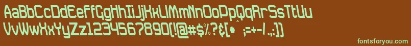 DavilleCondensedRevSlanted Font – Green Fonts on Brown Background