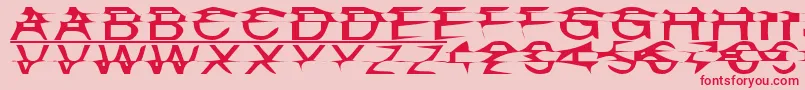 フォントMisplace – ピンクの背景に赤い文字