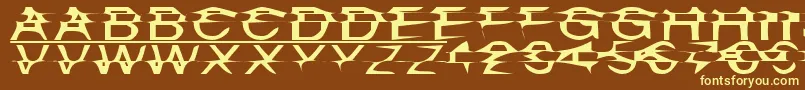 Misplace-Schriftart – Gelbe Schriften auf braunem Hintergrund