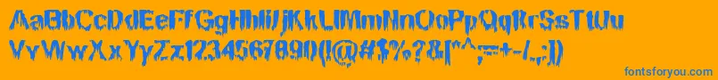 MansonNights Font – Blue Fonts on Orange Background