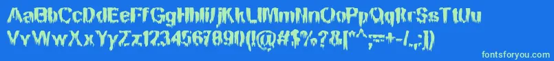 MansonNights Font – Green Fonts on Blue Background