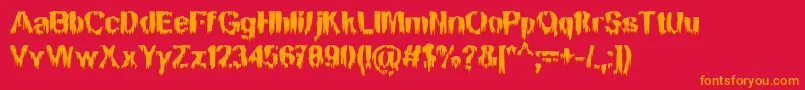 MansonNights Font – Orange Fonts on Red Background