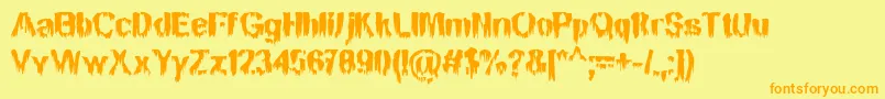 MansonNights Font – Orange Fonts on Yellow Background