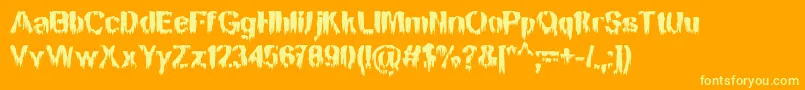 MansonNights-Schriftart – Gelbe Schriften auf orangefarbenem Hintergrund