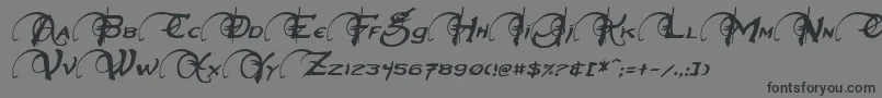 フォントNeverwinterItalic – 黒い文字の灰色の背景