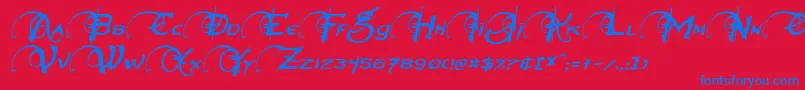 NeverwinterItalic Font – Blue Fonts on Red Background