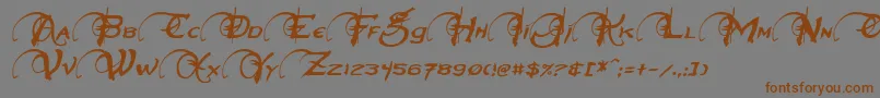 Fonte NeverwinterItalic – fontes marrons em um fundo cinza
