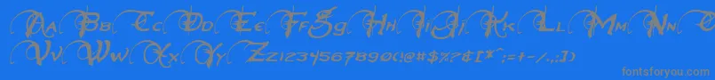 NeverwinterItalic-fontti – harmaat kirjasimet sinisellä taustalla