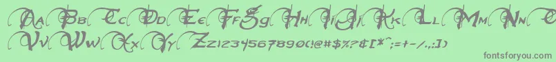 NeverwinterItalic Font – Gray Fonts on Green Background