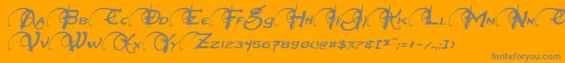 NeverwinterItalic Font – Gray Fonts on Orange Background
