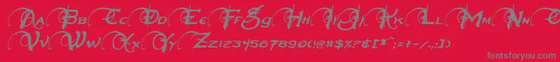 NeverwinterItalic Font – Gray Fonts on Red Background