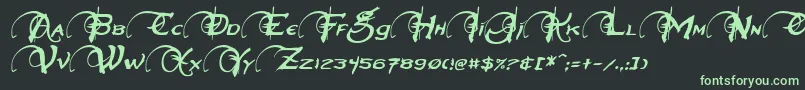 NeverwinterItalic Font – Green Fonts on Black Background